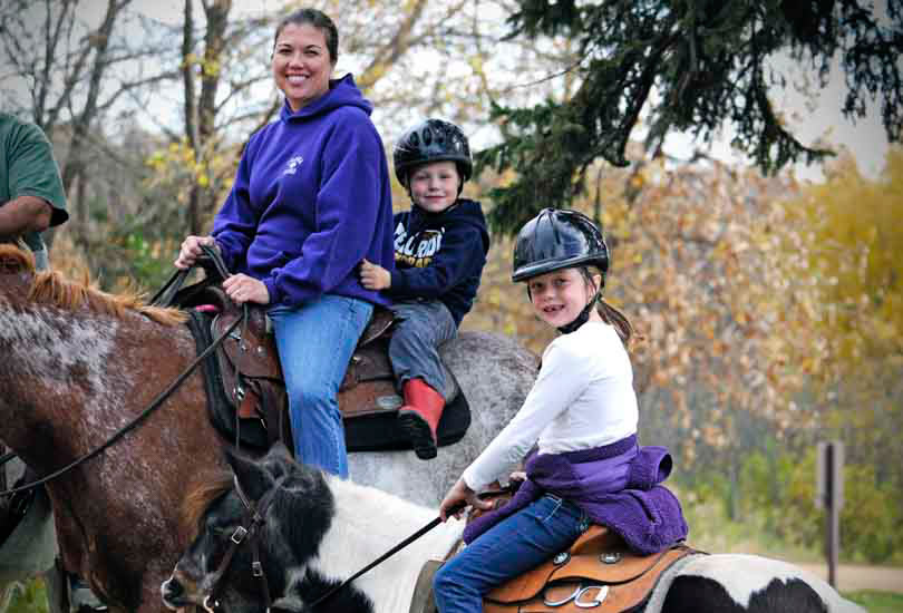 Family horseback riding