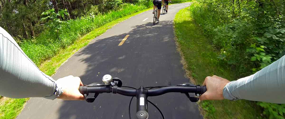 Bikers on paved trail