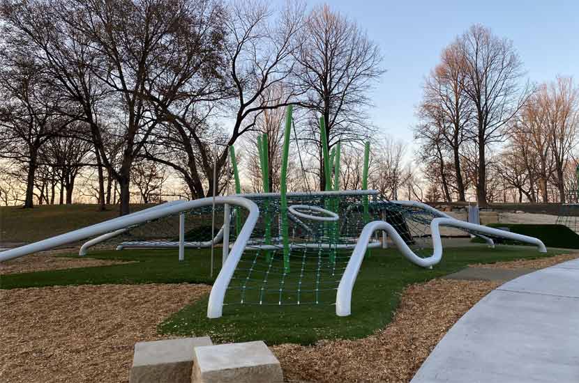 A new net feature at the Baker Play Area in Baker Park Reserve.