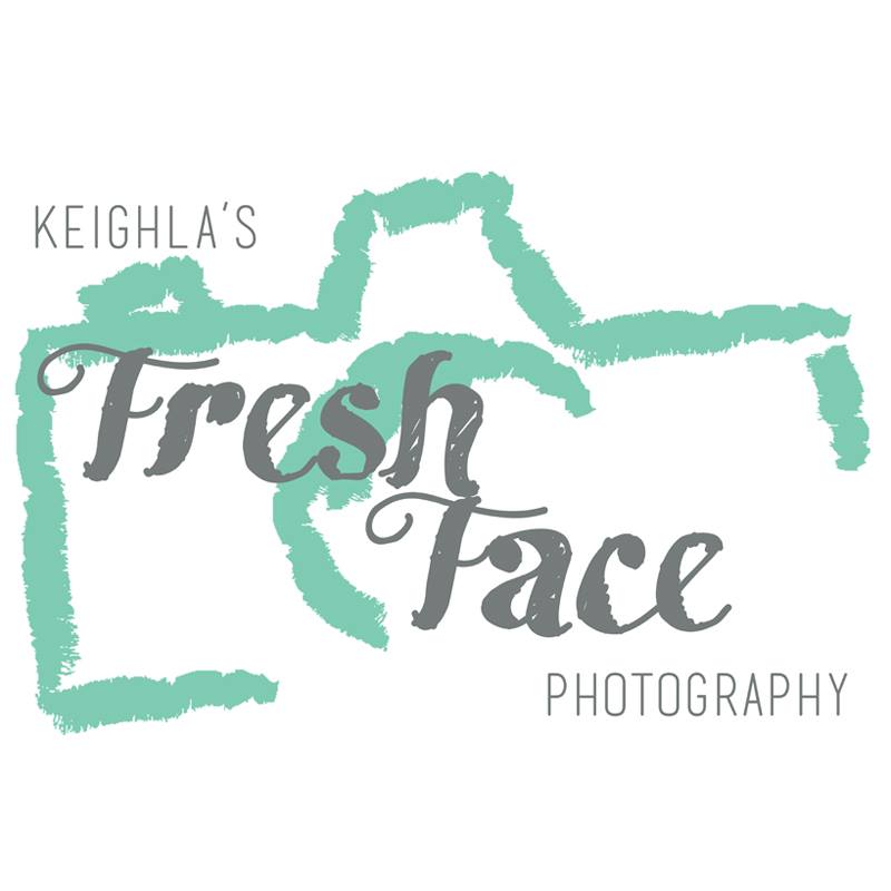 Keighla’s Fresh Face Photography with a light green, partial outline of camera