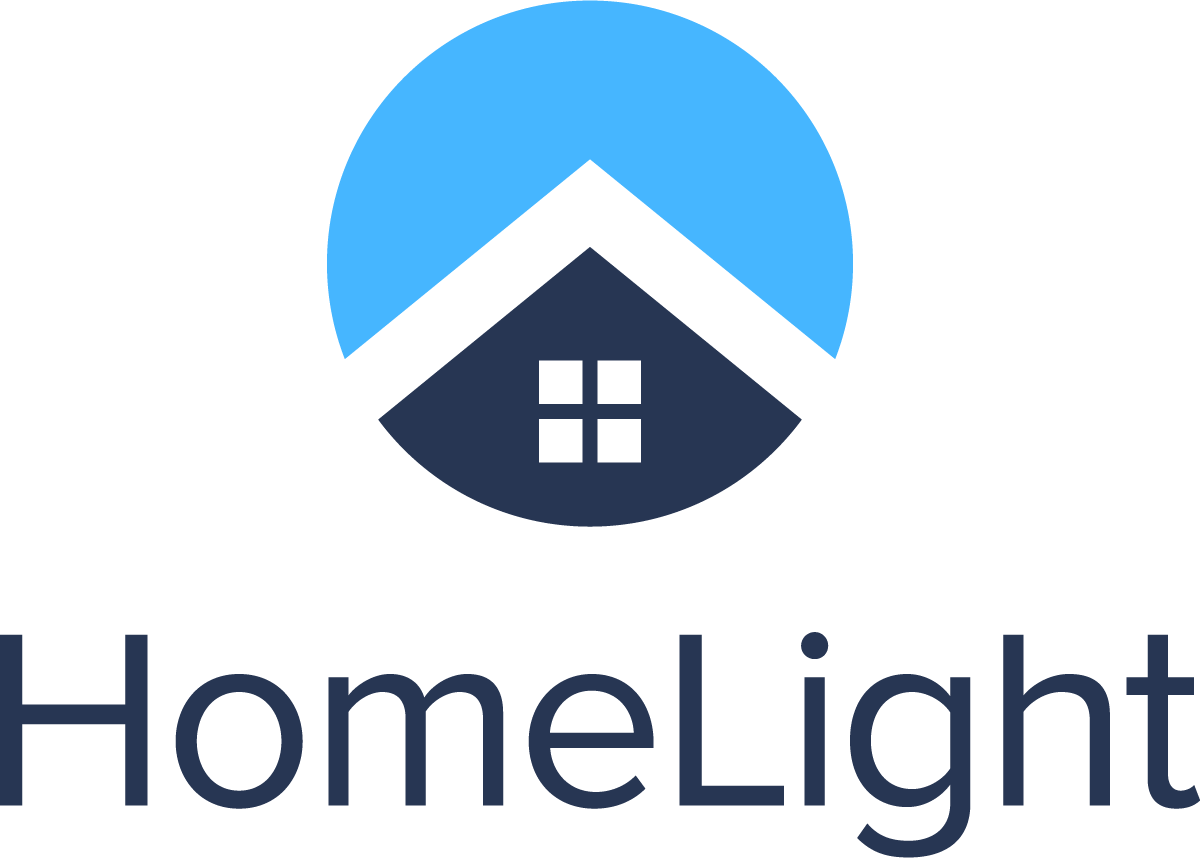 HomeLight logo with "HomeLight" written under a circular icon that includes the roof of a house and a window.