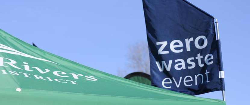 A flag says zero waste