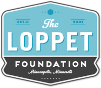 The Loppet Foundation logo with a light blue top that includes "est'd 2002" and a dark grey bottom that includes "Minneapolis, Minnesota".